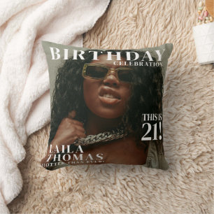 Coussin Photo personnalisée Anniversaire Magazine Décor de