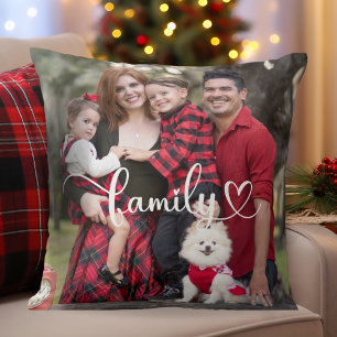 Coussin Photo personnalisée avec superposition de script d