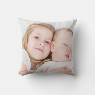 Coussin Photo personnalisée bébé frère nouveau-né soeur