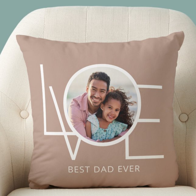 Coussin Photo personnalisée de Best Papa Ever (Créateur téléchargé)