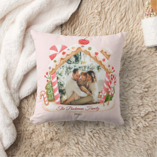 Coussin Photo personnalisée Maison en pain d'épice Noël