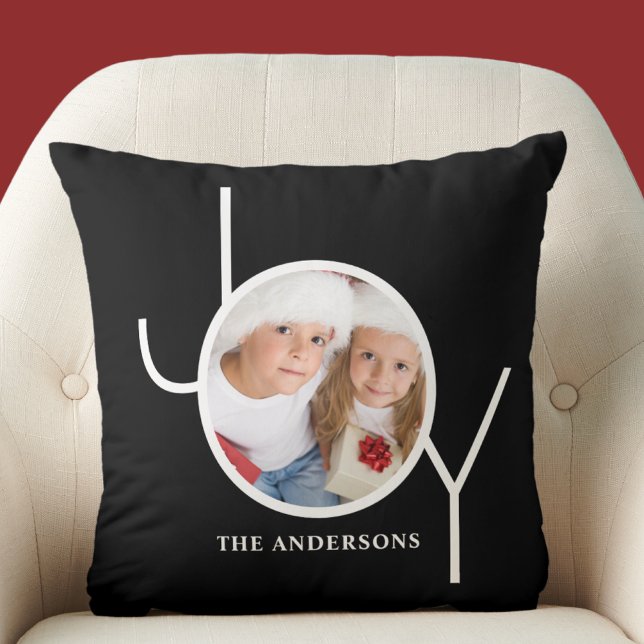 Coussin Photo personnalisée Noël Noir (Créateur téléchargé)