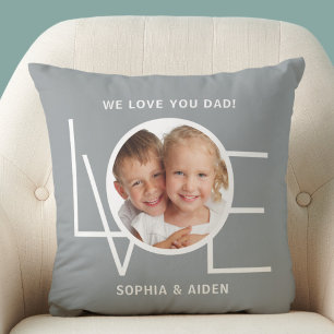 Coussin Photo personnalisée Nous t'aimons Papa Fête des pè