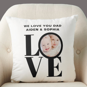 Coussin Photo personnalisée Nous t'aimons Papa Fête des pè