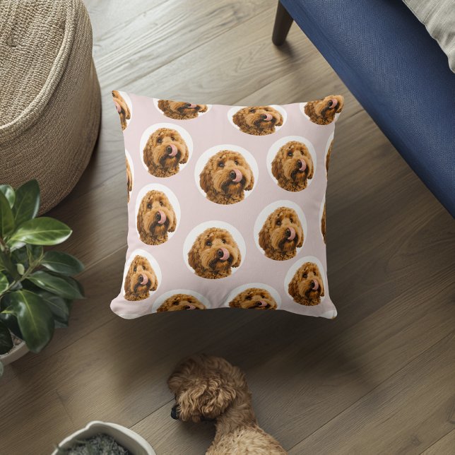 Coussin Photo personnalisée pour animaux | Rose personnali (Créateur téléchargé)