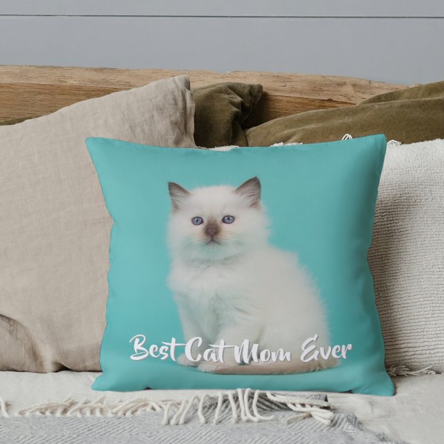 Coussin Photo personnalisée Ragdoll Kitten (Custom Ragdoll Kitten Photo Throw Pillow)