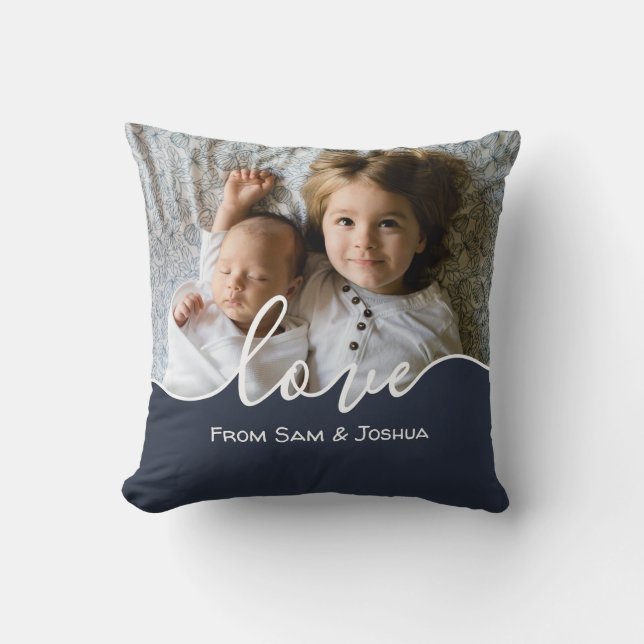 Coussin Photo personnalisée Script Love Mothers Day Coussi (Recto)