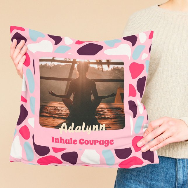 Coussin Photo personnalisée Yoga Lover enseignant maman fe (Custom Photo Yoga Lover Teacher Mom Women Gift)