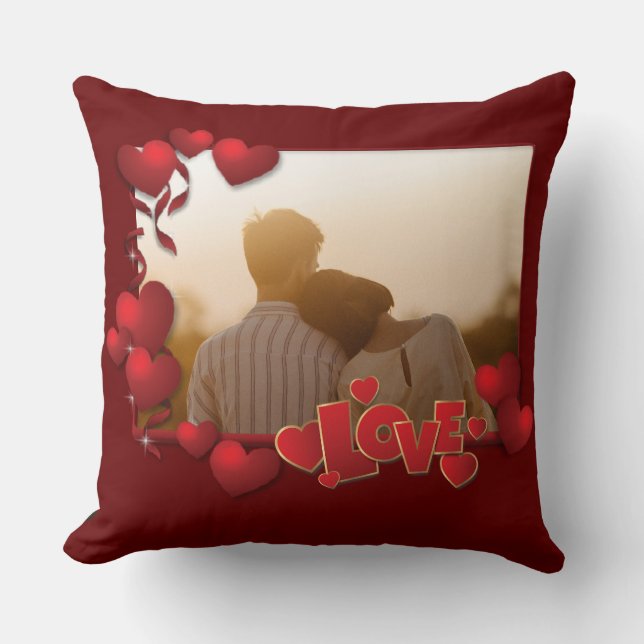 Coussin Photo personnelle du Joyeux Valentin (Recto)
