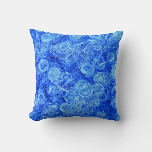 Coussin Photo rapprochée d'une perruque bleue pour carnava (Recto)
