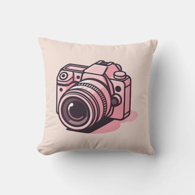 Coussin Photo reflex rose tendance Personnalisée (Recto)