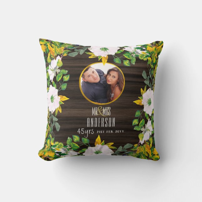 Coussin PHOTO RUSTIQUE Mer.Anniversaire N'IMPORTE QUEL Jal (Recto)