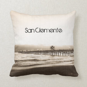 Coussin Photo San Clemente pier Californie vintage