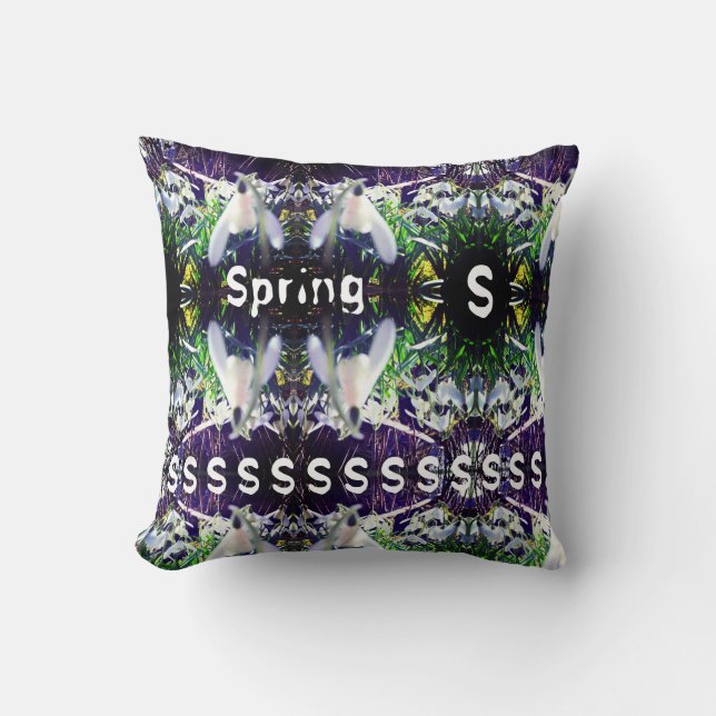Coussin Photo Snowdrops par River Severn / Hafren (Recto)