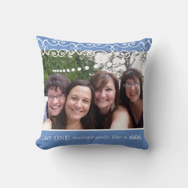 Coussin Photo Soeur Bleue Personne Ne Comprend Comme Soeur (Recto)
