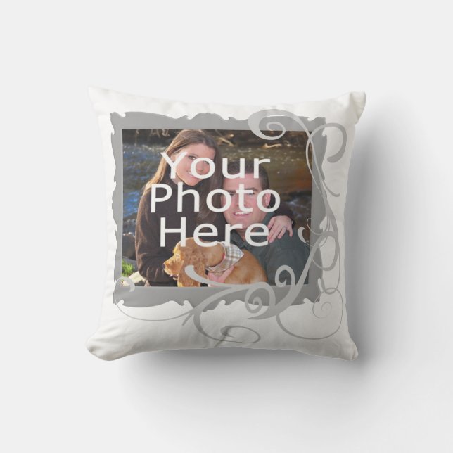 Coussin photo Tourbillonnant blanc personnalisé (Recto)
