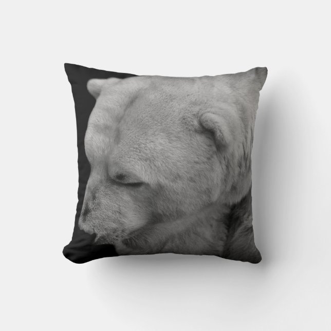 Coussin Photo unique d'ours blanc avec des faits (Recto)