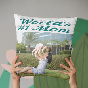 Coussin Photo verte de maman