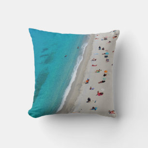 Coussin Photo vue de l'oiseau des gens sur la plage