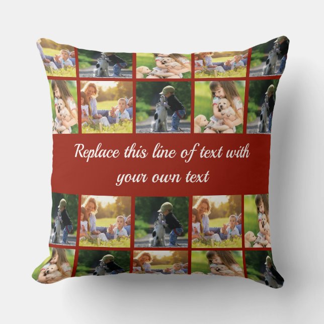 Coussin photocollage et texte (Recto)