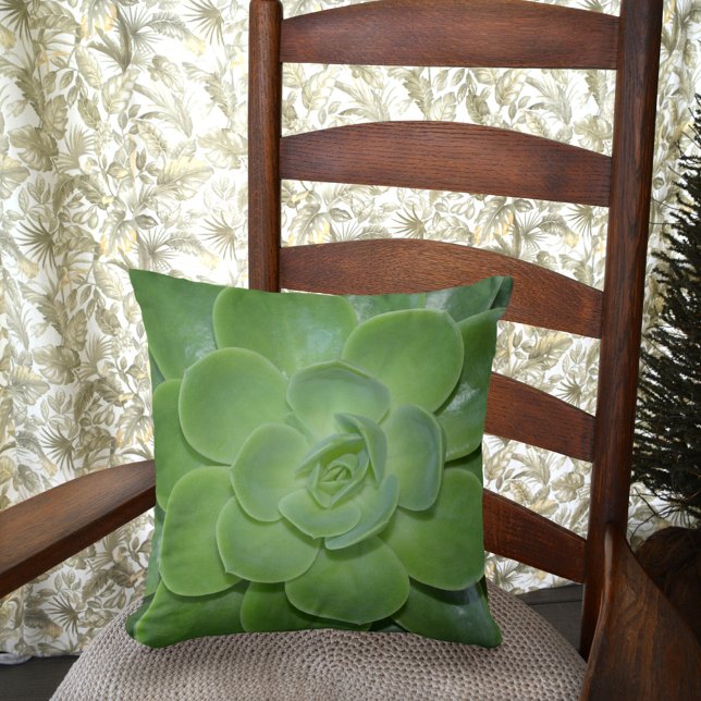 Coussin Photographie botanique verte Succulente (Créateur téléchargé)