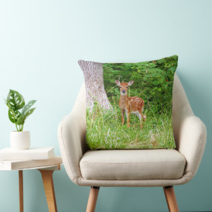 Coussin Photographie de faon dans les bois