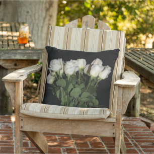 Coussin Photographie de fleurs florales Roses blanches à l