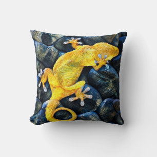 Coussin Photographie de gros plan de Gecko – Lézard Coloré