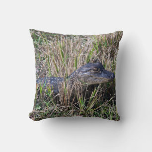 Coussin Photographie de la faune de l'alligator bébé marai