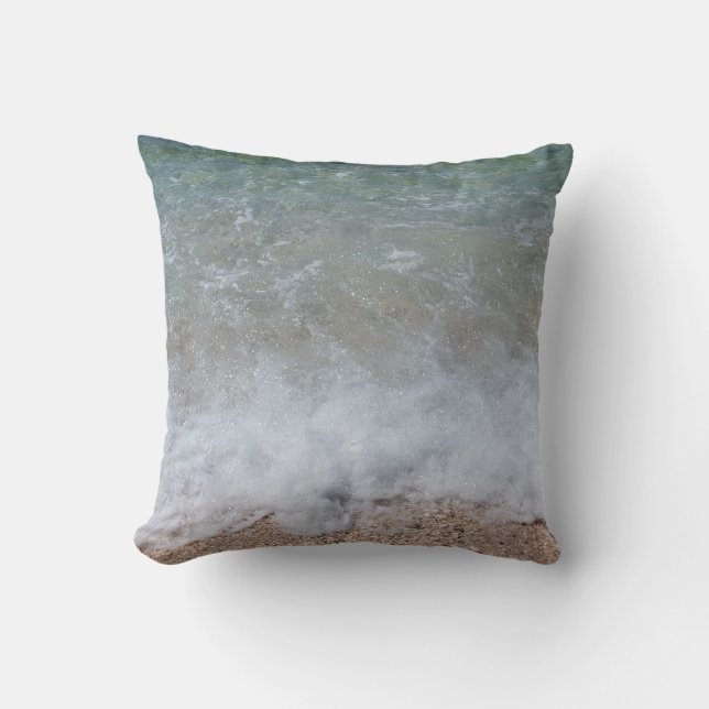 Coussin Photographie de la nature des vagues de mousse (Recto)