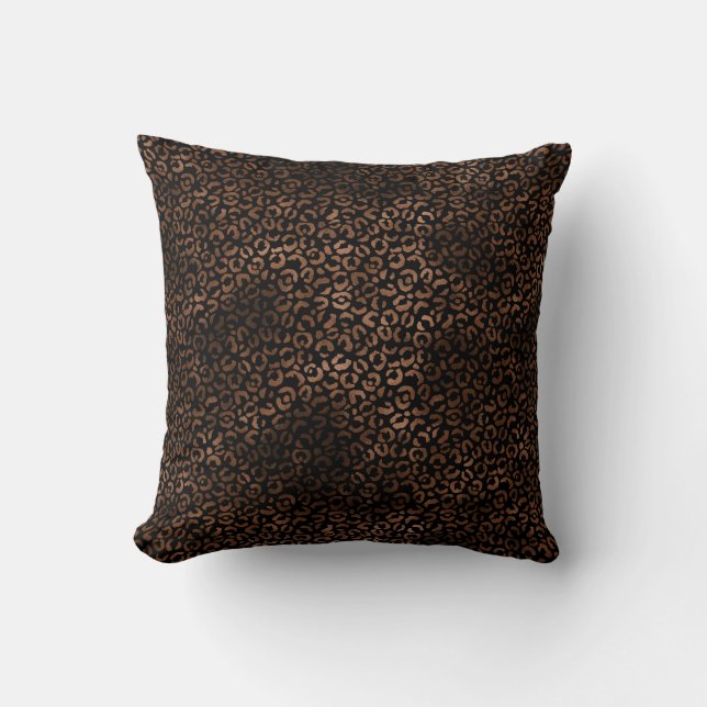Coussin Photographie de l'Empreinte de léopard noir Brown  (Recto)