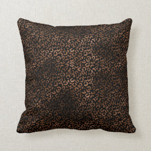 Coussin Photographie de l'Empreinte de léopard noir Brown