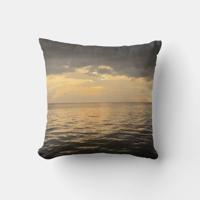 Coussin Photographie de réflexion du coucher de soleil sur (Recto)