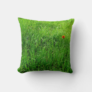 Coussin Photographie d'herbe verte