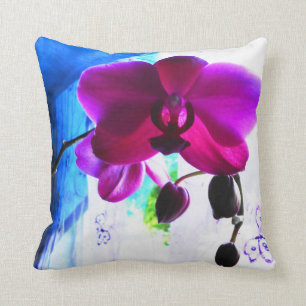 Coussin Photographie d'orchidée Phalaenopsis exotique incr