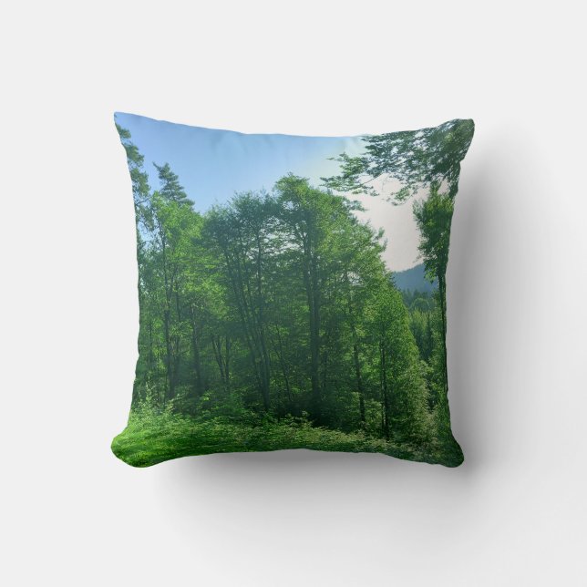 Coussin Photographie du paysage de la forêt verte (Recto)