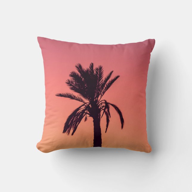 Coussin Photographie en silhouette de palmier (Recto)