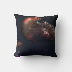 COUSSIN PHOTOGRAPHIE SOUS-MARINE DE DEUX JELLYFISH ROUGE