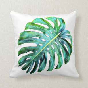Coussin Photographie tropicale élégante de feuille d'Hawaï