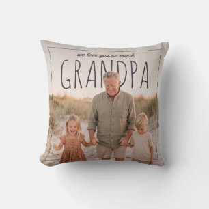 Coussin PhotoPop personnalisé On t'aime tellement Grand-pè