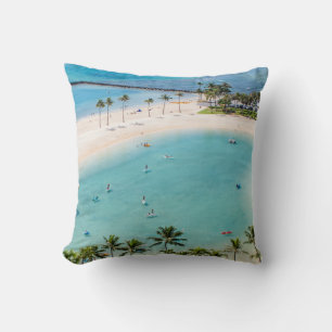 Coussin Photos aériennes personnes à la plage en journée