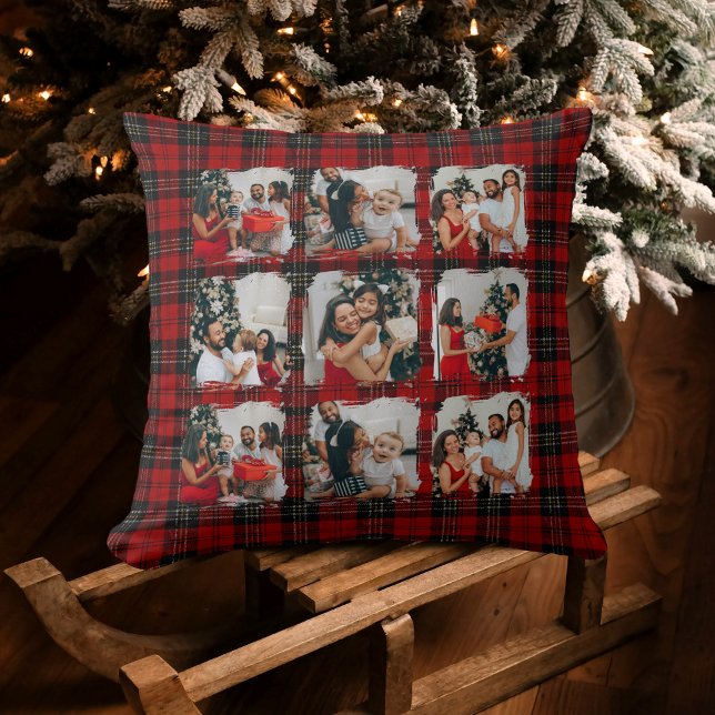 Coussin Photos de famille rustiques festives modernes mini (Créateur téléchargé)
