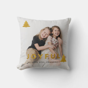 Coussin Photos de vacances de Noël joyeuses Grand-mère