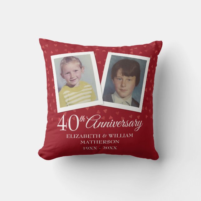 Coussin Photos du 40e anniversaire de l'Mariage de Ruby (Recto)