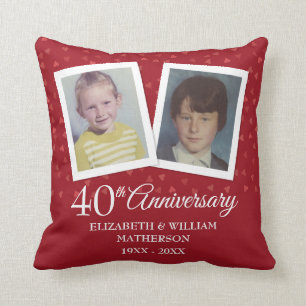 Coussin Photos du 40e anniversaire de l'Mariage de Ruby
