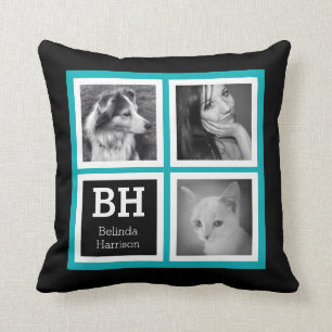 Coussin Photos Instagram Bleu Bleu Bleu Double Côté