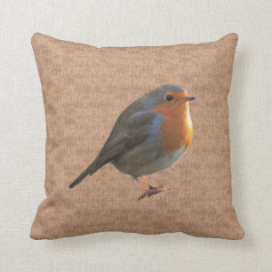 Coussin Photos vintages d'oiseaux de Robin en toile de