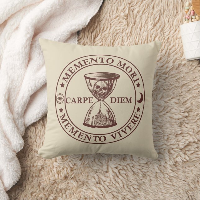 Coussin Phrase latin - Saisir le jour - Memento Mori (Couverture)