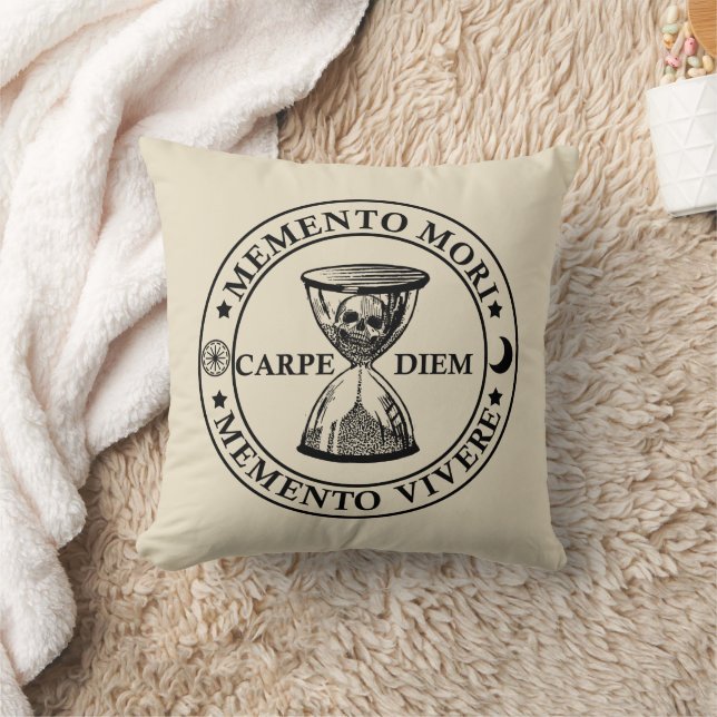 Coussin Phrase latin - Saisir le jour - Memento Mori (Couverture)