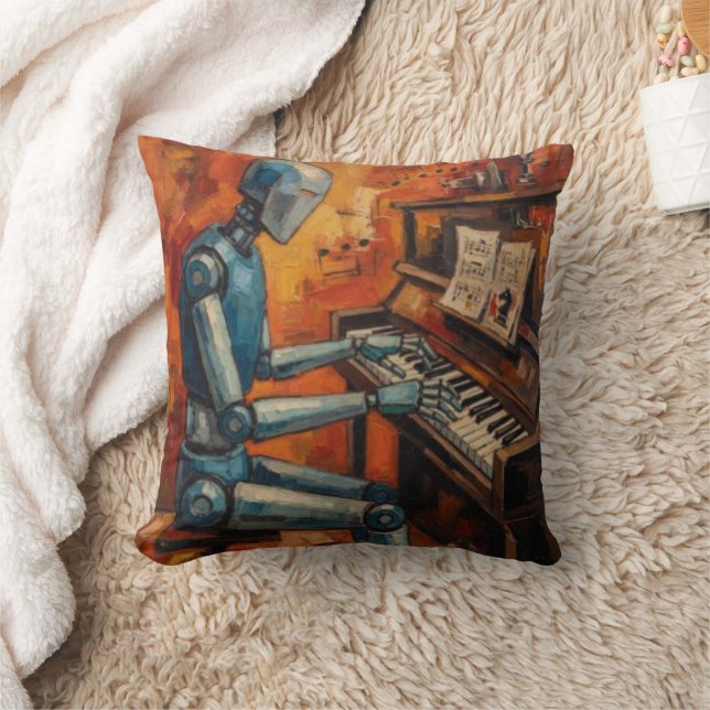 Coussin PIANISTE ROBOT RÉTRO V | MÉLODIE ROBOT EXpressive (Couverture)